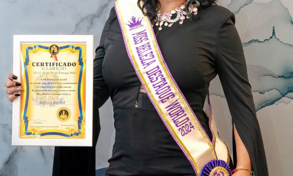 Debora Dunhil recebe duas faixas na Aclamação Miss & Mister World Portugal 2024
