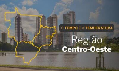 PREVISÃO DO TEMPO: Chuvas intensas em parte do MT e GO nesta segunda-feira (25)