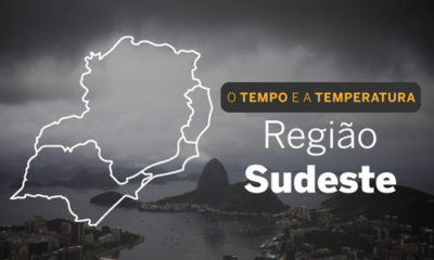 PREVISÃO DO TEMPO: Sudeste terá chuva intensa em Minas Gerais e Rio de Janeiro