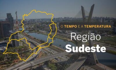 PREVISÃO DO TEMPO: chuvas no Sudeste se limitam a São Paulo e parte de Minas, nesta sexta-feira (6)