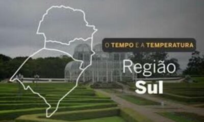 PREVISÃO DO TEMPO: Sul terá muitas nuvens e chuva isolada, nesta quinta-feira (20)