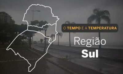 PREVISÃO DO TEMPO: Sul com alerta de acumulado de chuva