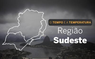 PREVISÃO DO TEMPO: Sudeste terá muitas nuvens e chuva, neste domingo (20)