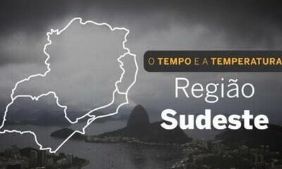 PREVISÃO DO TEMPO: Sudeste terá sábado (30) com pancadas de chuva e trovoadas isoladas