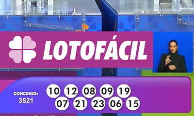 Lotofácil 3521 de hoje: confira os números e o resultado do sorteio desta sexta-feira (24/10)