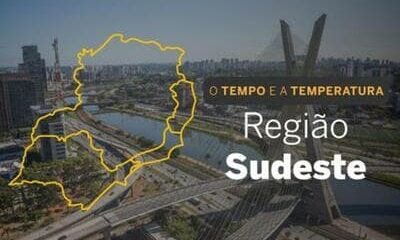 PREVISÃO DO TEMPO:  Chuvas e trovoadas marcam o sábado (11) no Sudeste