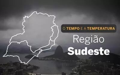 PREVISÃO DO TEMPO:  Ventos costeiros e chuva intensa marcam a terça-feira (28) no Sudeste