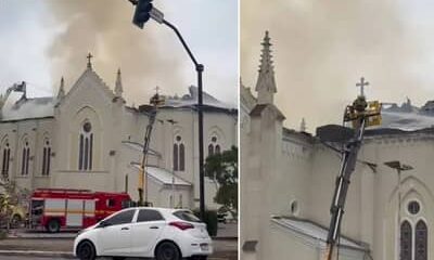 Incêndio atinge igreja centenária em Flores da Cunha (RS) e mobiliza comunidade pela recuperação