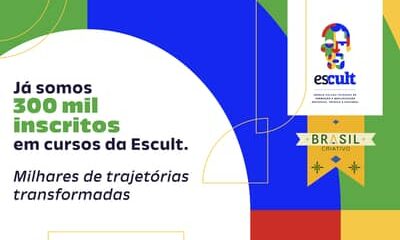 Escult alcança 300 mil inscrições em cursos de formação para cultura e economia criativa