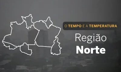 O TEMPO E A TEMPERATURA: domingo (14) com chuva em áreas da Região Norte