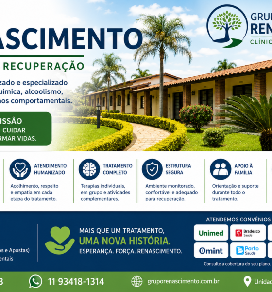 Grupo Renascimento se destaca no tratamento de dependência química, alcoolismo e saúde mental no Brasil