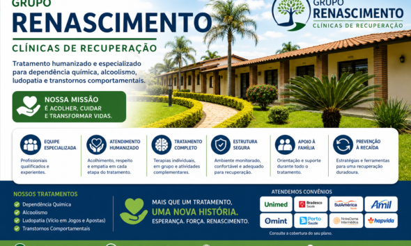 Grupo Renascimento se destaca no tratamento de dependência química, alcoolismo e saúde mental no Brasil