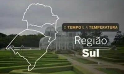 O TEMPO E A TEMPERATURA: Confira a previsão do tempo para a Região Sul neste domingo (2)