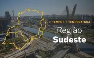 O TEMPO E A TEMPERATURA: Sudeste terá aumento da nebulosidade e chuva isolada nesta segunda-feira