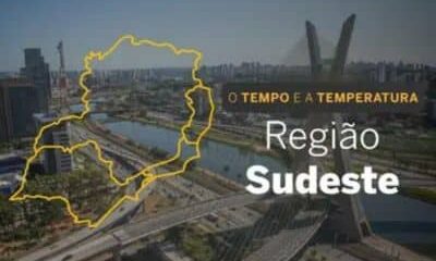 O TEMPO E A TEMPERATURA: confira a previsão do tempo para a Região Sudeste nesta quarta-feira (5)